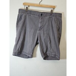 Iron Flex Mens Chino Gray Shorts Size 36 Stretch Flat Front Casual Cotton‎